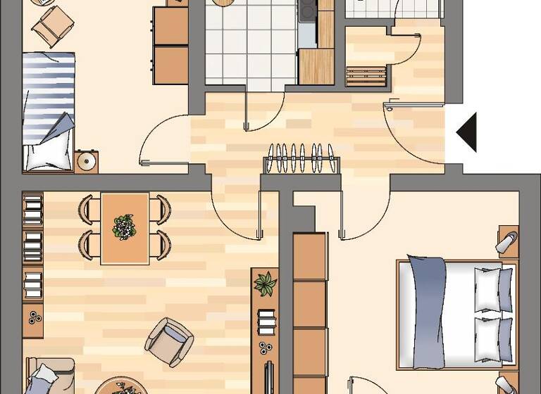Wohnung zur Miete 554 € 3 Zimmer 68,9 m² 2. Geschoss frei ab 15.04.2026 Siegelbaumweg 3 Schüren Dortmund 44269