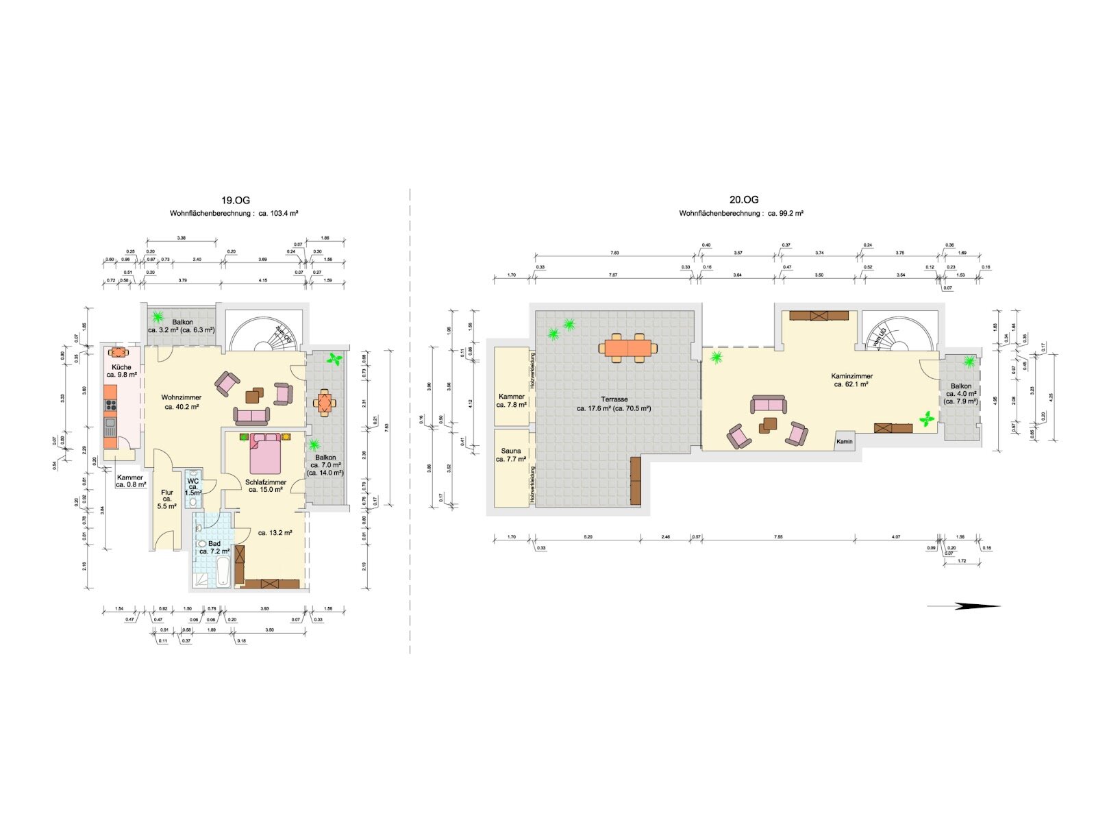 Penthouse zur Miete 1.800 € 3 Zimmer 203 m²<br/>Wohnfläche 19.<br/>Geschoss Kurt-Schumacher-Straße 12 Bürgerpark Braunschweig 38102