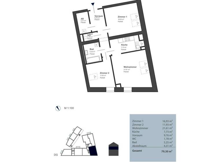 Wohnung zum Kauf - Erstbezug 309.000 € 3 Zimmer 79,3 m² 2. Geschoss Geidorf Graz 8043