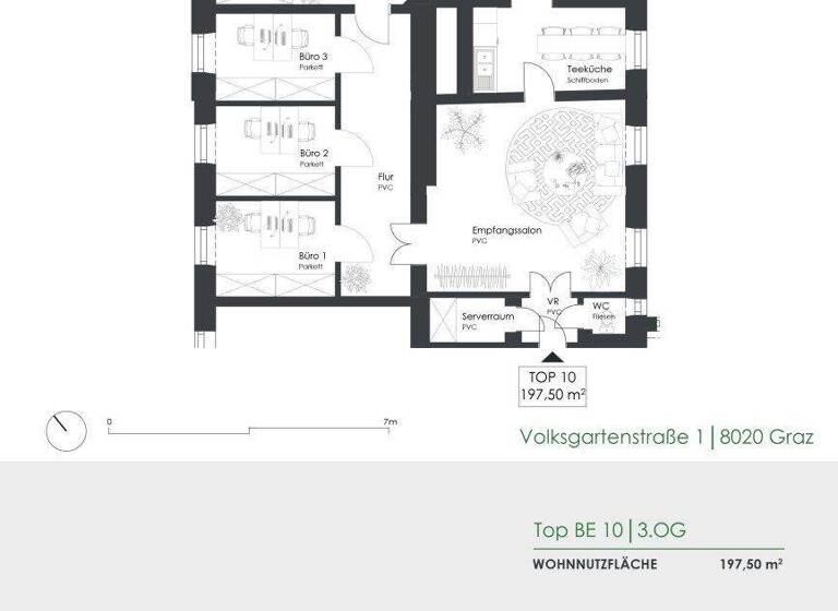 Bürofläche zur Miete 11,43 € 197,5 m² Bürofläche Volksgartenstraße 1 Lend Graz 8020
