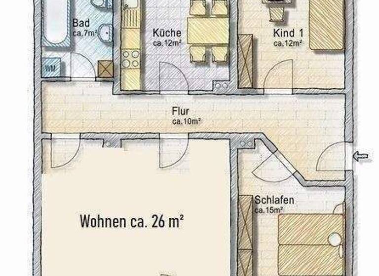 Wohnung zur Miete 500 € 3 Zimmer 84 m² Großweitzschen 04720