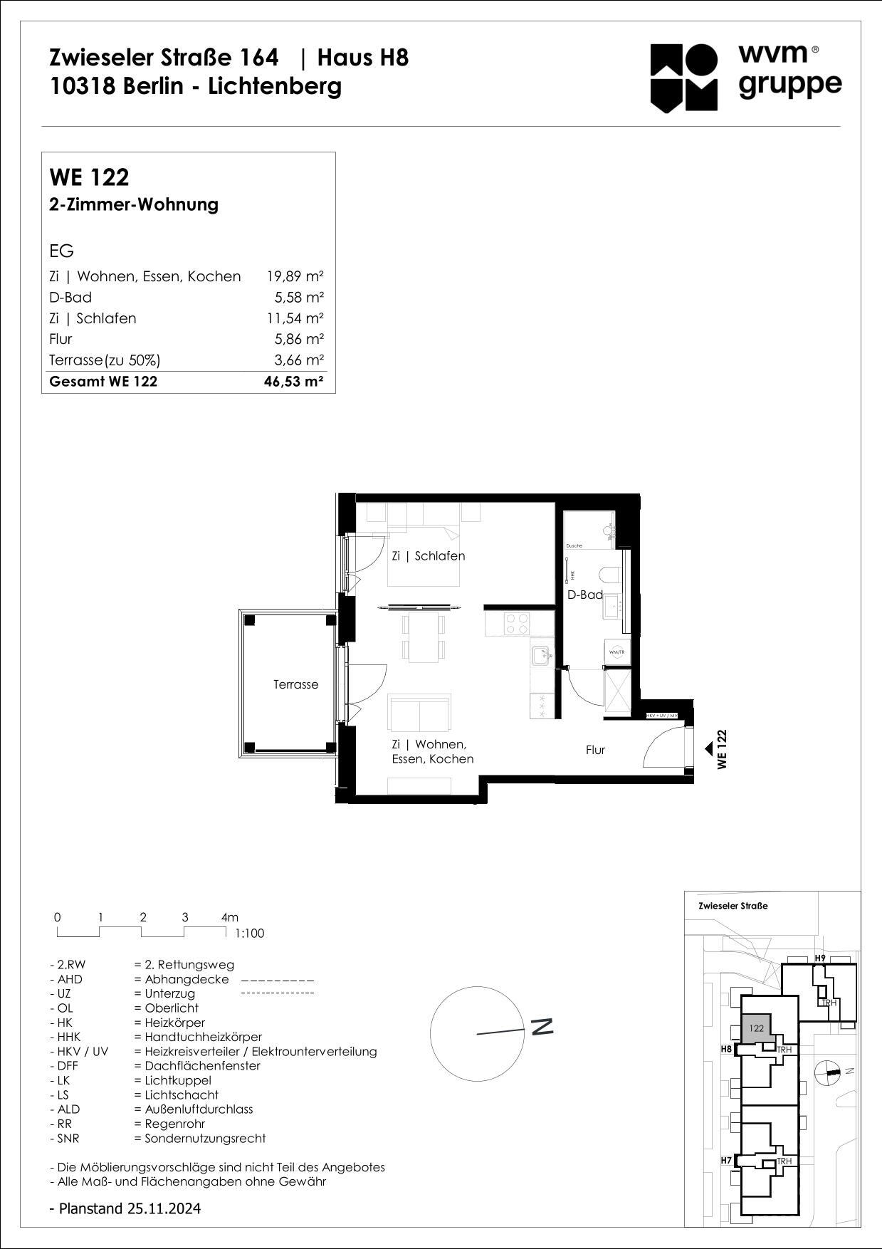 Wohnung zum Kauf provisionsfrei 299.000 € 2 Zimmer 46,5 m²<br/>Wohnfläche EG<br/>Geschoss Zwieseler Straße 164 Karlshorst Berlin 10318