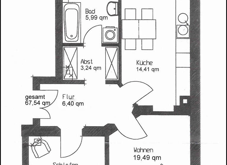Wohnung zum Kauf 199.000 € 2 Zimmer 67,5 m²<br/>Wohnfläche EG<br/>Geschoss Ploßstraße 46 Schönefeld-Abtnaundorf Leipzig 04347