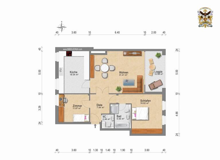 Wohnung zum Kauf provisionsfrei 477.000 € 3 Zimmer 97 m²<br/>Wohnfläche 1.<br/>Geschoss Kalkum Düsseldorf 40489