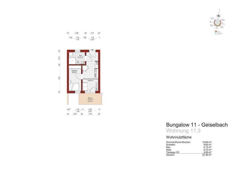 Bungalow zum Kauf provisionsfrei 2 Zimmer 37,4 m² 118 m² Grundstück frei ab sofort Omersbach Geiselbach 63826