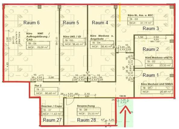 Bürofläche zur Miete 1.055 € 3 Zimmer 78 m²<br/>Bürofläche ab 25 m²<br/>Teilbarkeit Neutraubling 93073