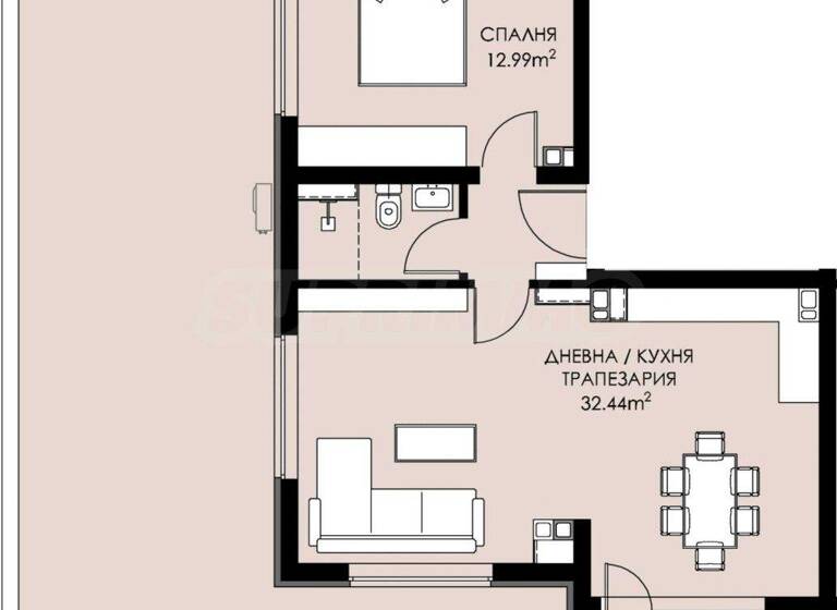 Studio zum Kauf 183.500 € 2 Zimmer 90,9 m² Sofia