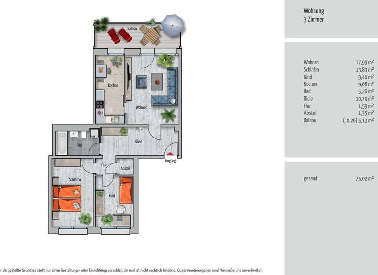 Wohnung zur Miete 640 € 3 Zimmer 75 m² Parkstr.15a Kapellenberg Chemnitz 09120