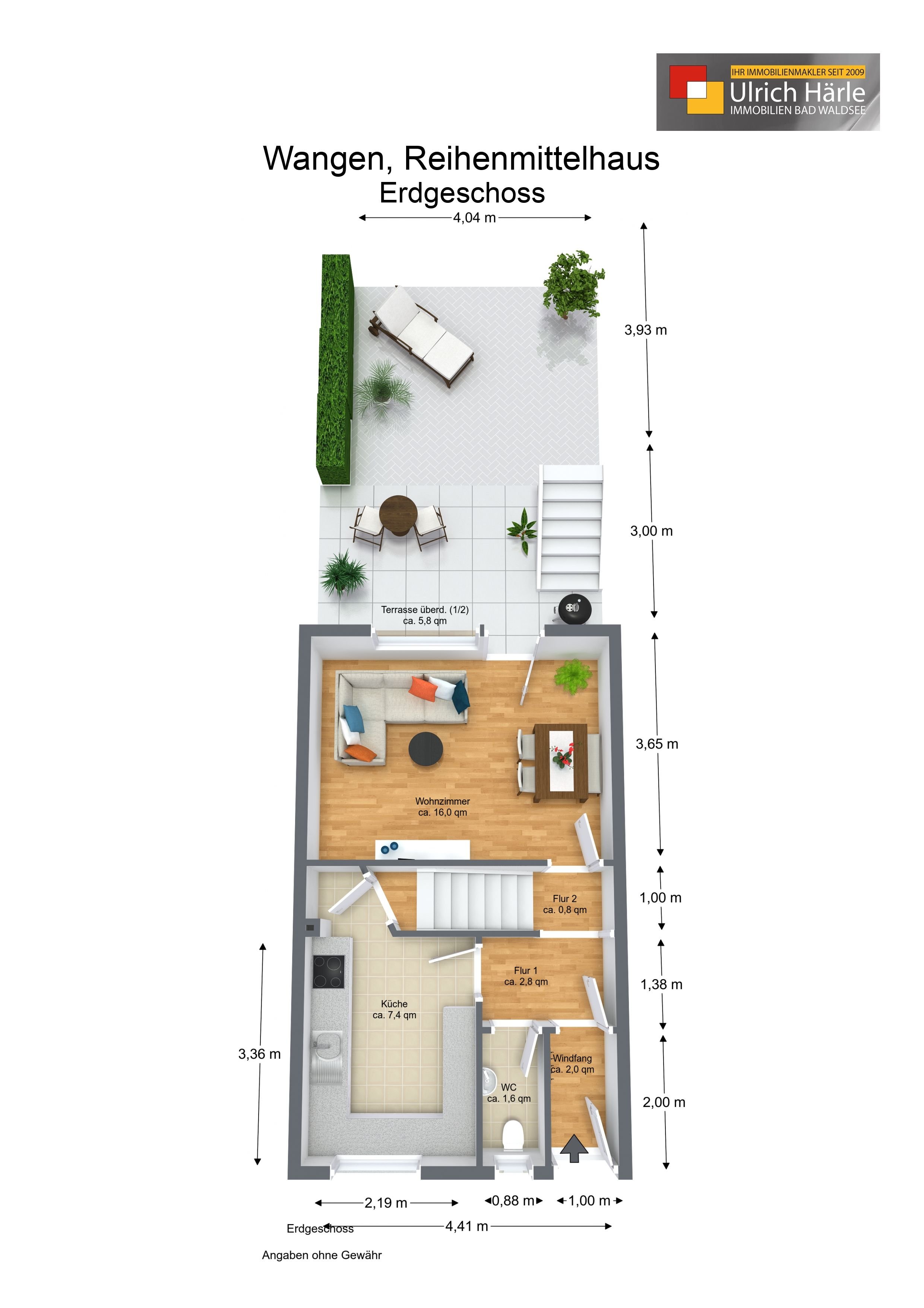 Reihenmittelhaus zum Kauf 300.000 € 6 Zimmer 118,9 m²<br/>Wohnfläche 146 m²<br/>Grundstück ab sofort<br/>Verfügbarkeit Wangen Wangen im Allgäu 88239