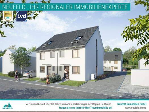 Doppelhaushälfte zum Kauf - Erstbezug 439.000 € 4 Zimmer 122 m² 280 m² Grundstück Stebbach Gemmingen 75050