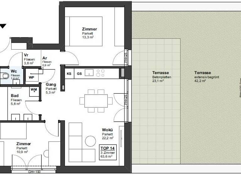 Wohnung zum Kauf 430.000 € 3 Zimmer 63,6 m² St. Pölten 3100