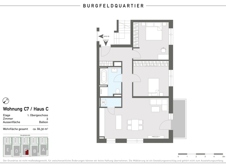 WG-Zimmer zur Miete 1.250 € 3 Zimmer 86,3 m² 1. Geschoss frei ab sofort Burgfeldstraße 51 C // C07 Bad Segeberg 23795