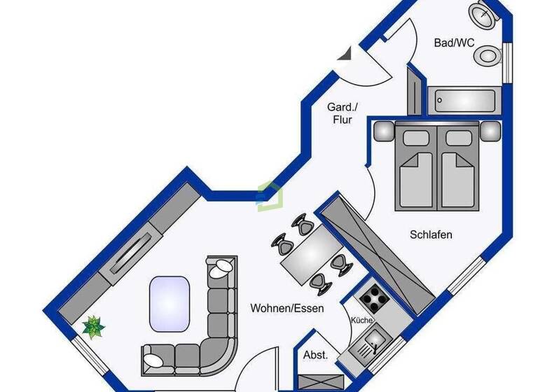 Wohnung zum Kauf 199.500 € 2 Zimmer 56,9 m²<br/>Wohnfläche 1.<br/>Geschoss Ohmenhausen Reutlingen 72770