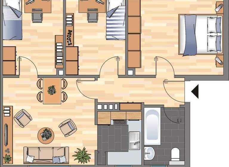 Wohnung zur Miete 419 € 3 Zimmer 64 m² 1. Geschoss Helaweg 15 Fedderwardergroden Wilhelmshaven 26388