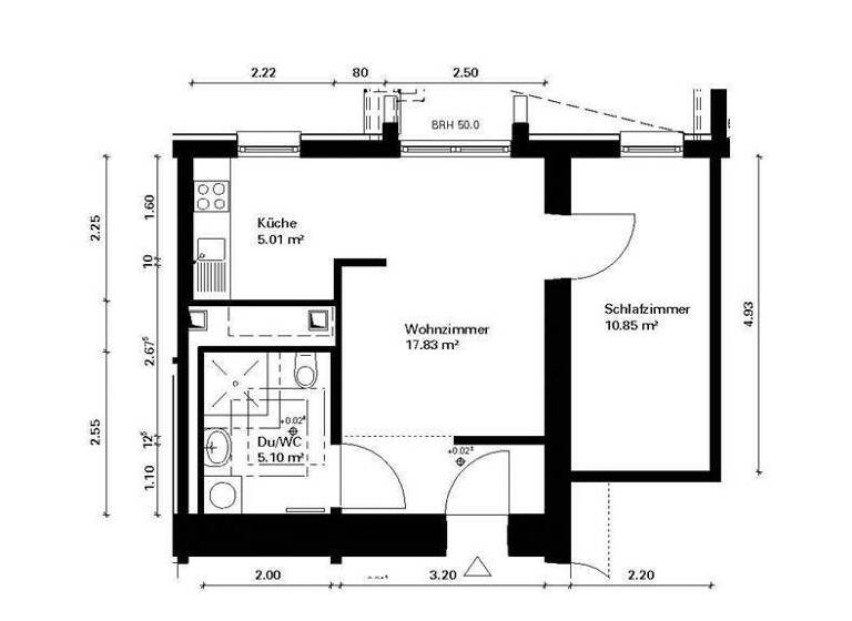 Wohnung zur Miete 322 € 2 Zimmer 38,8 m² 1. Geschoss Offenburger Str. 13 Schönau Leipzig 04209