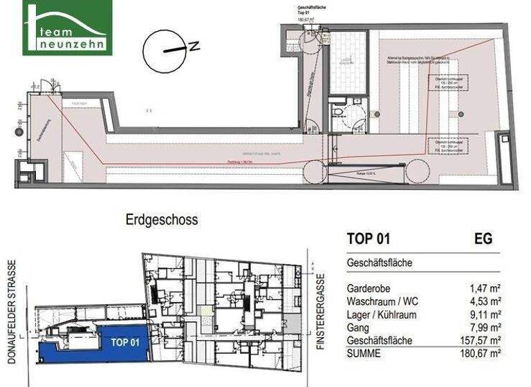 Lagerhalle zum Kauf - Erstbezug 447.088 € 180,2 m² Lagerfläche Donaufelder Straße 205 Wien 1220