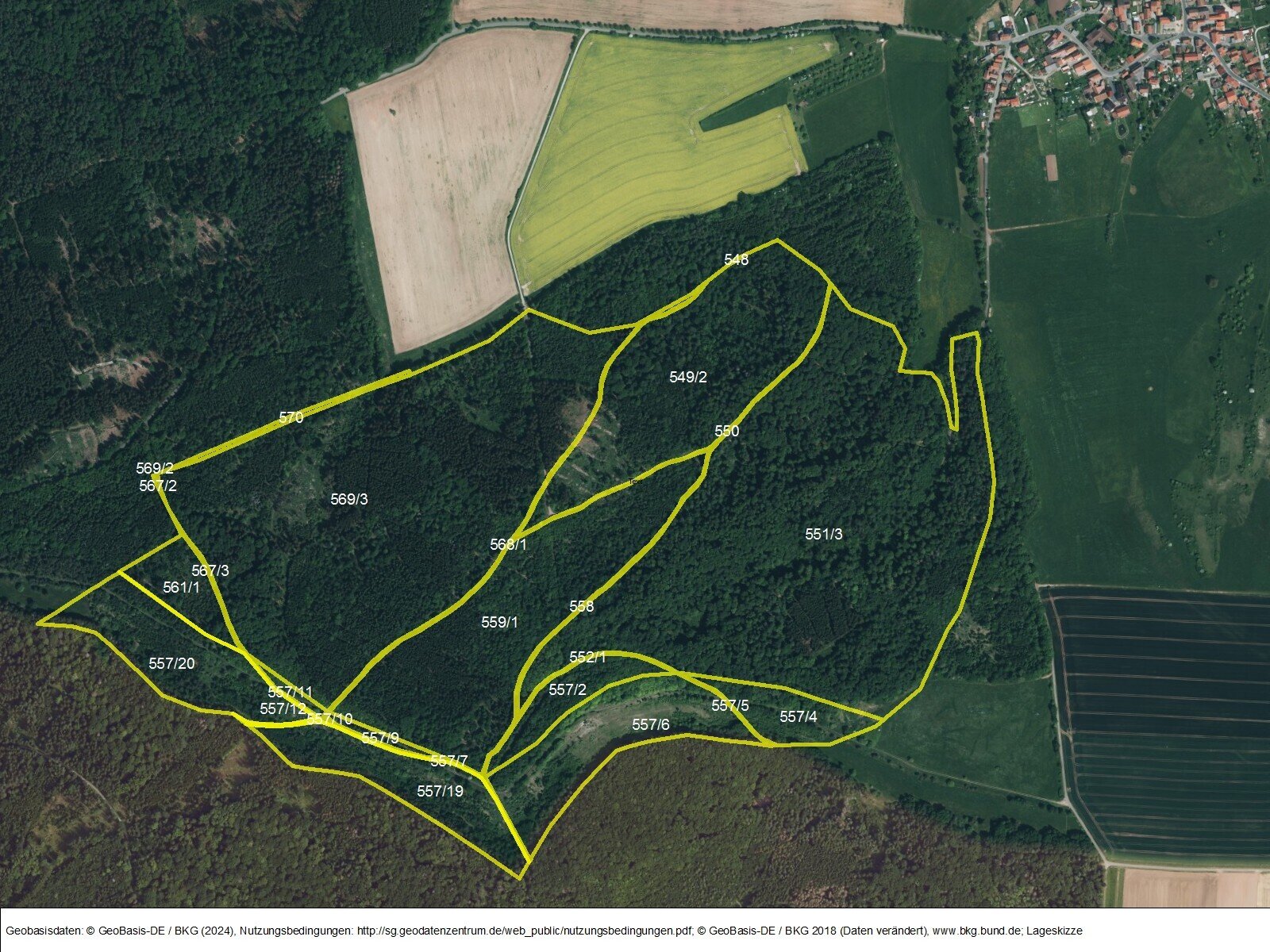 Grundstück zum Kauf provisionsfrei 825.626 m²<br/>Grundstück Kuchshügel Hermannsfeld Rhönblick 98617