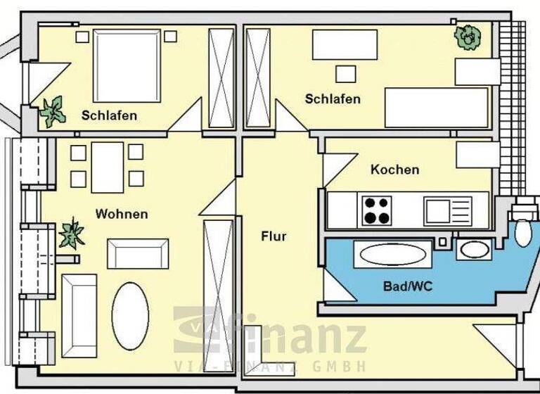 Wohnung zur Miete 450 € 3 Zimmer 75,4 m² Ziegelstraße 55 Meerane 08393