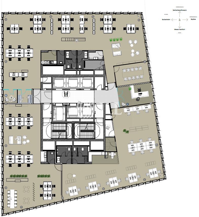 Bürofläche zur Miete provisionsfrei 42 € 934 m²<br/>Bürofläche ab 450 m²<br/>Teilbarkeit Westend - Süd Frankfurt am Main 60325