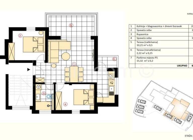Wohnung zum Kauf 277.000 € 2 Zimmer 63 m² 1. Geschoss Murter-Kornati