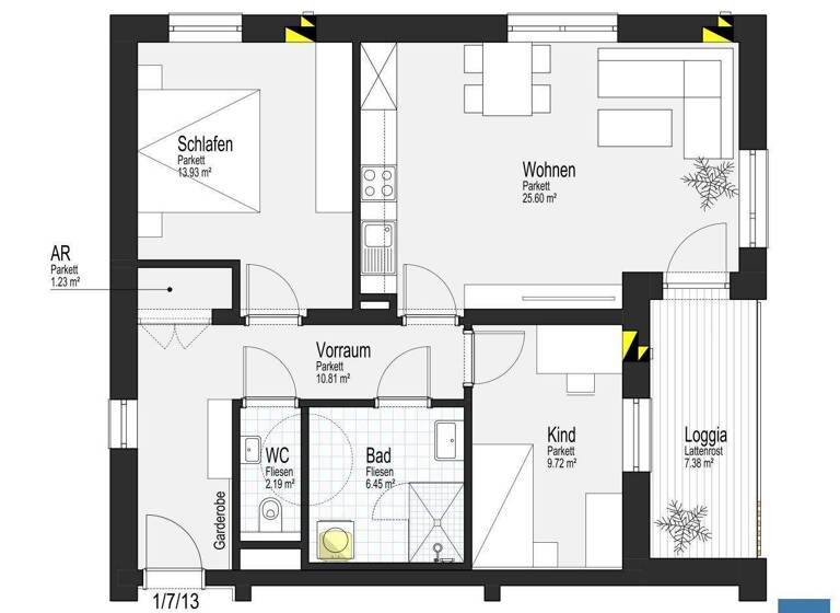 Wohnung zur Miete - Erstbezug 479 € 3 Zimmer 70 m² Rudi Gruber Weg 1 Reichersberg 4981