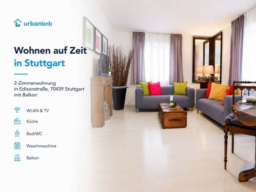 Wohnung zur Miete auf Zeit 1.160 € 2 Zimmer 52 m² frei ab 31.12.2029 Edisonstraße Zuffenhausen Zuffenhausen 70439