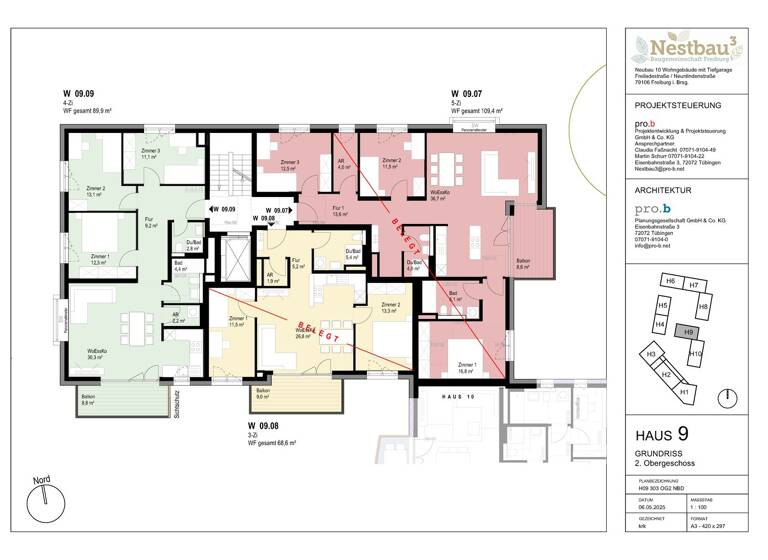Wohnung zum Kauf provisionsfrei 578.200 € 4 Zimmer 89,9 m²<br/>Wohnfläche Dachgeschoss, 2.<br/>Geschoss ab sofort<br/>Verfügbarkeit Freiladestraße 12 Brühl Freiburg im Breisgau 79106