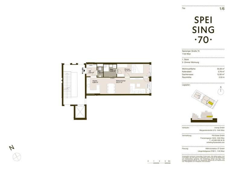 Wohnung zum Kauf - Erstbezug 398.000 € 2 Zimmer 55,6 m² 1. Geschoss frei ab 01.06.2026 Speisinger Straße Wien 1130