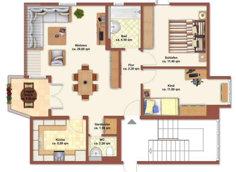 Wohnung zum Kauf 159.000 € 3 Zimmer 68 m²<br/>Wohnfläche Mössingen Mössingen 72116