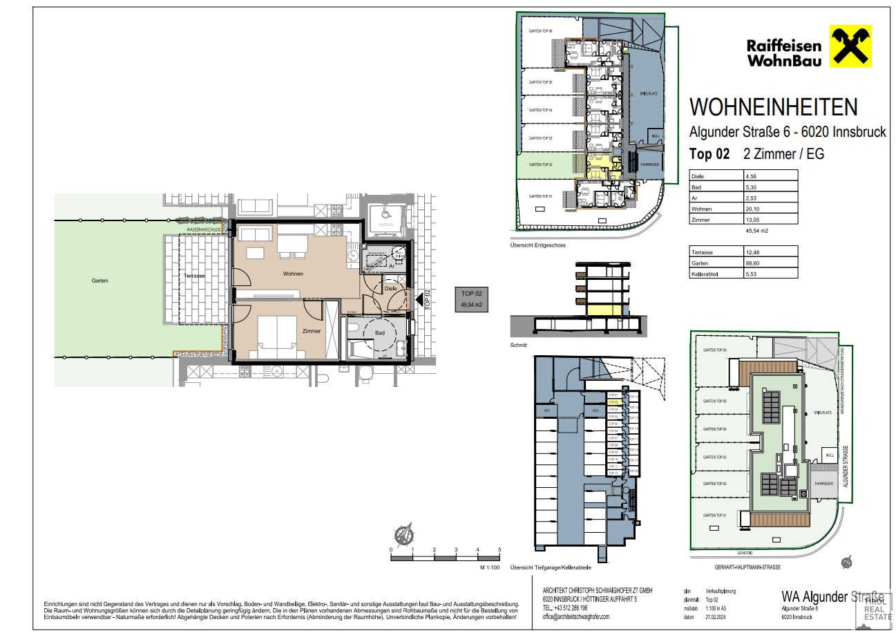 Wohnung zum Kauf provisionsfrei 469.000 € 2 Zimmer 48 m²<br/>Wohnfläche EG<br/>Geschoss Amras Innsbruck 6020