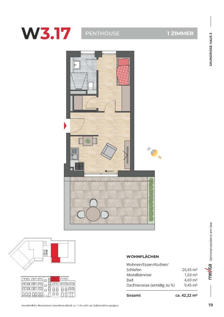 Wohnung zum Kauf provisionsfrei 343.000 € 1 Zimmer 42,2 m²<br/>Wohnfläche 4.<br/>Geschoss Süd - West Radolfzell 78315