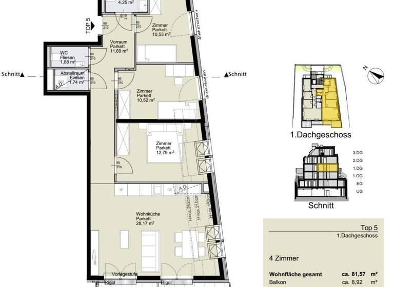 Wohnung zum Kauf provisionsfrei 817.900 € 4 Zimmer 81,6 m² Krottenbachstraße 182 Wien 1190