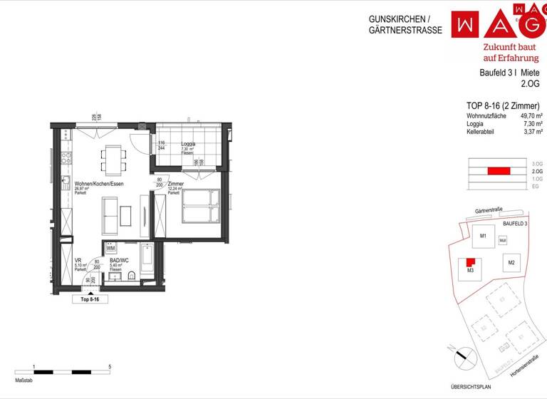 Wohnung zur Miete - Erstbezug 523 € 2 Zimmer Gunskirchen 4623