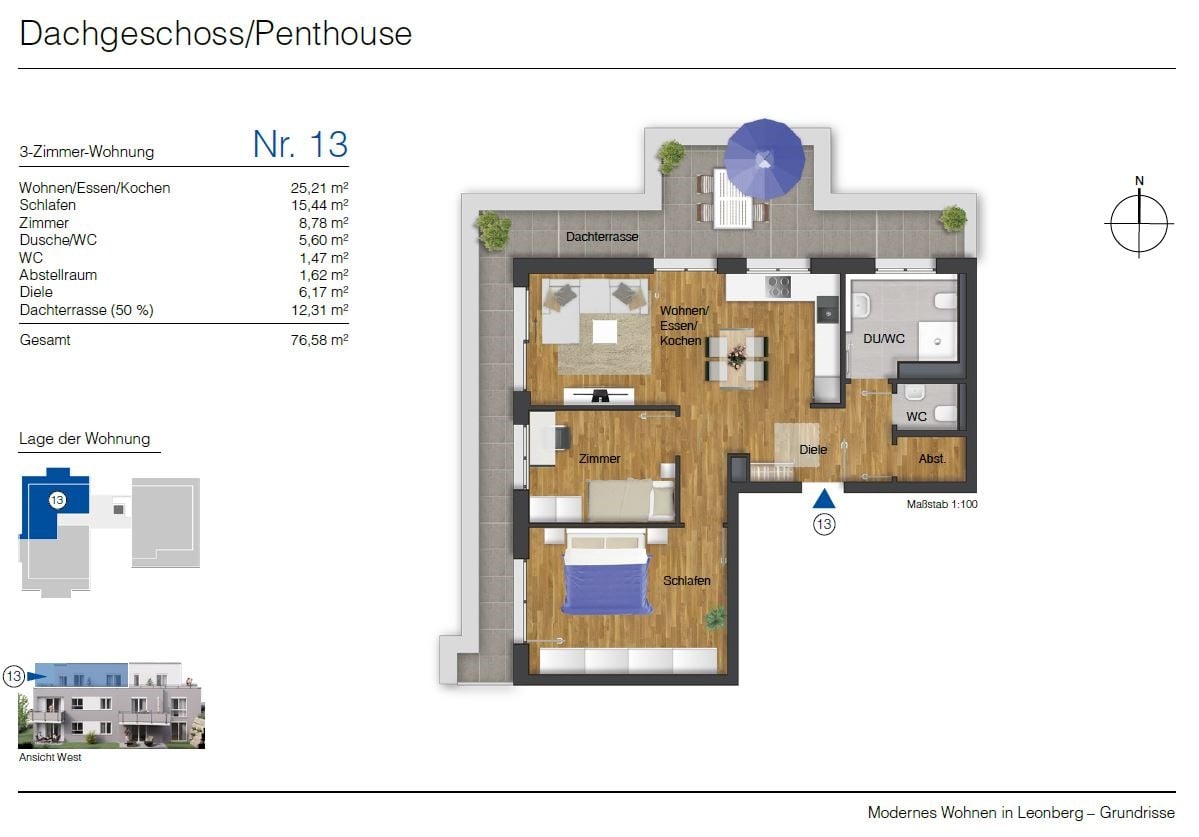 Wohnung zum Kauf provisionsfrei 550.000 € 3 Zimmer 76,6 m²<br/>Wohnfläche Kernstadt Leonberg 71229