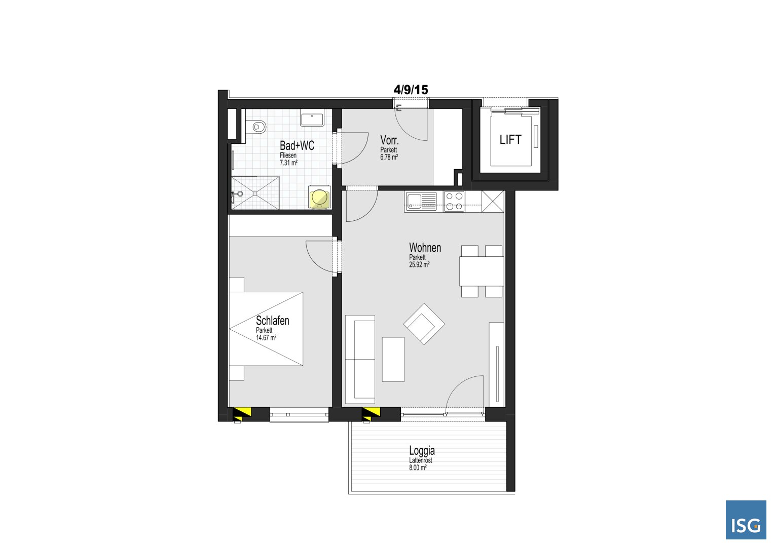 Wohnung zur Miete 434 € 2 Zimmer 54,7 m²<br/>Wohnfläche EG<br/>Geschoss Lindenweg 2 Geinberg 4943