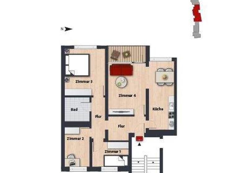 Wohnung zur Miete 625 € 4 Zimmer 77 m² 2. Geschoss frei ab 16.04.2026 Breslauer Str. 269 Laagberg Wolfsburg 38440
