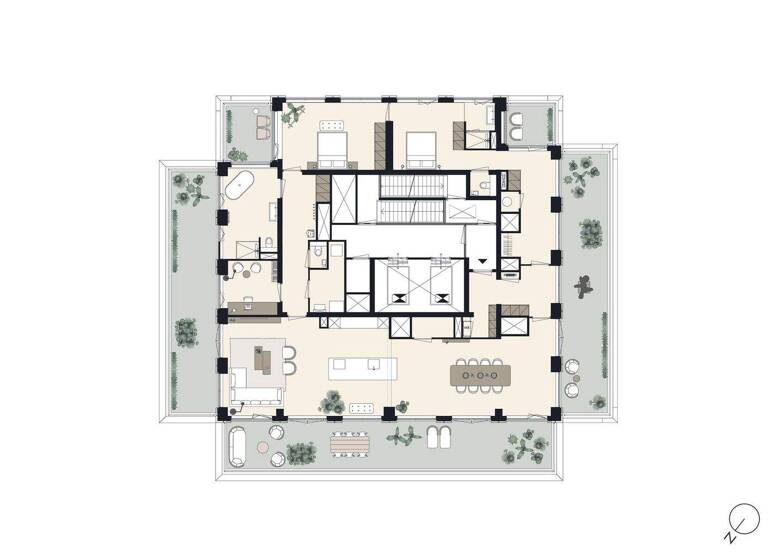 Penthouse zum Kauf 1.995.000 € 5 Zimmer 203 m² 28. Geschoss koningin julianaplein 58 147 's-gravenhage 2595 AA