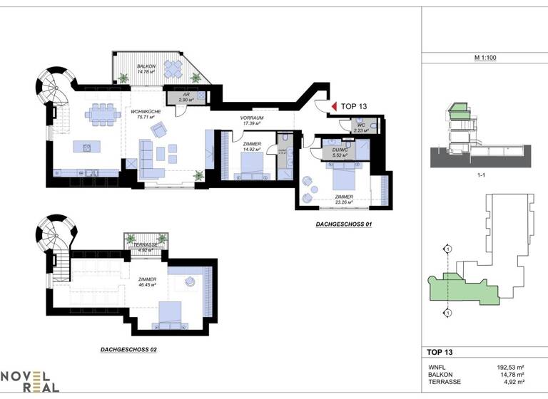 Wohnung zum Kauf - Erstbezug 2.764.440 € 4 Zimmer 192,5 m² 3. Geschoss Wien 1130