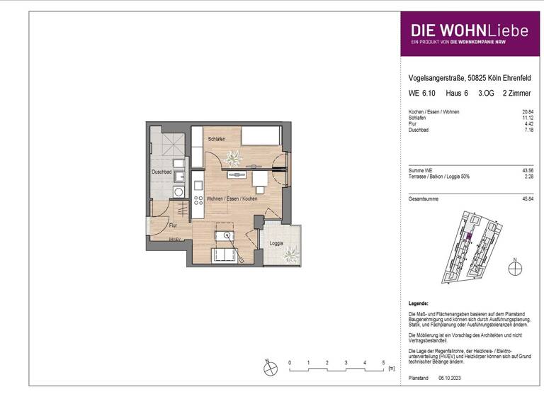 Wohnung zum Kauf - Erstbezug 368.900 € 2 Zimmer 45,8 m² Vogelsanger Straße 271 Ehrenfeld Köln 50825