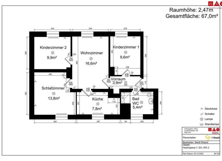Wohnung zur Miete 355 € 4 Zimmer 67,6 m² EG Haydngasse Hinterberg Steyr 4400