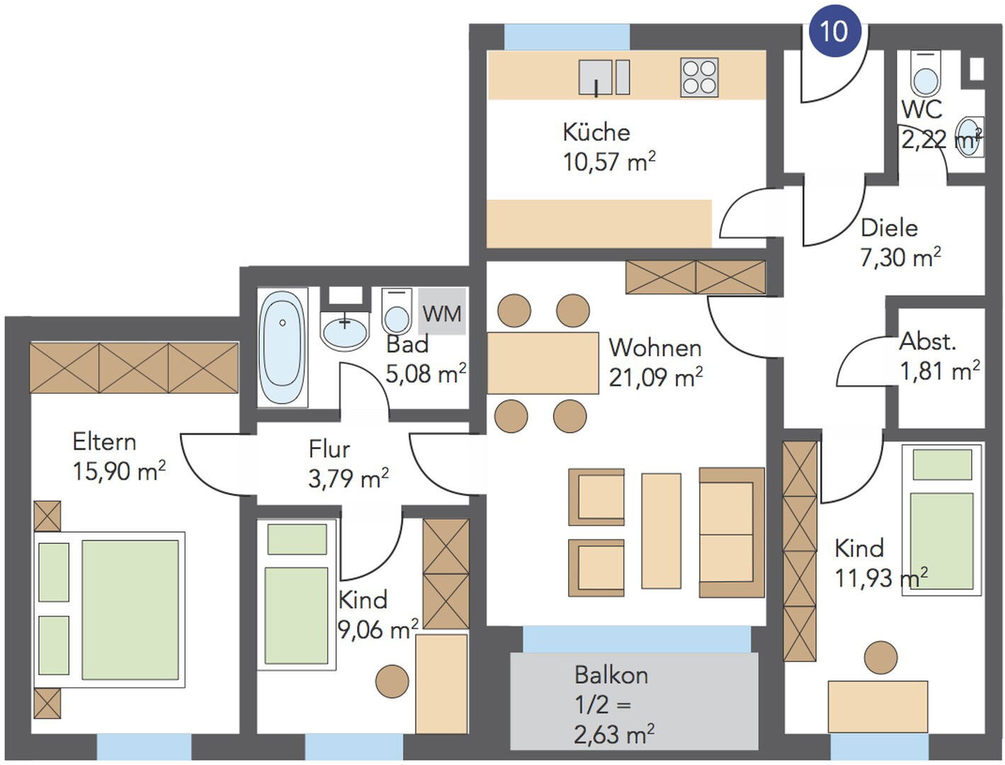 Wohnung zur Miete 700 € 4 Zimmer 88,6 m²<br/>Wohnfläche EG<br/>Geschoss Dr.-Wachler-Weg 33 Steinberg Goslar 38640