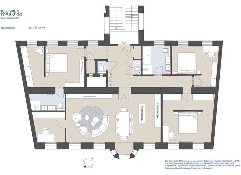 Wohnung zum Kauf 849.000 € 4,5 Zimmer 147,4 m² 1. Geschoss Wien,Margareten 1050