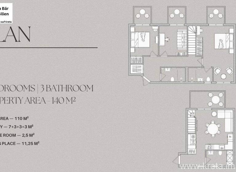 Penthouse zum Kauf 525.000 € 4 Zimmer 110 m² 1. Geschoss Agios Nikolaos 721 00