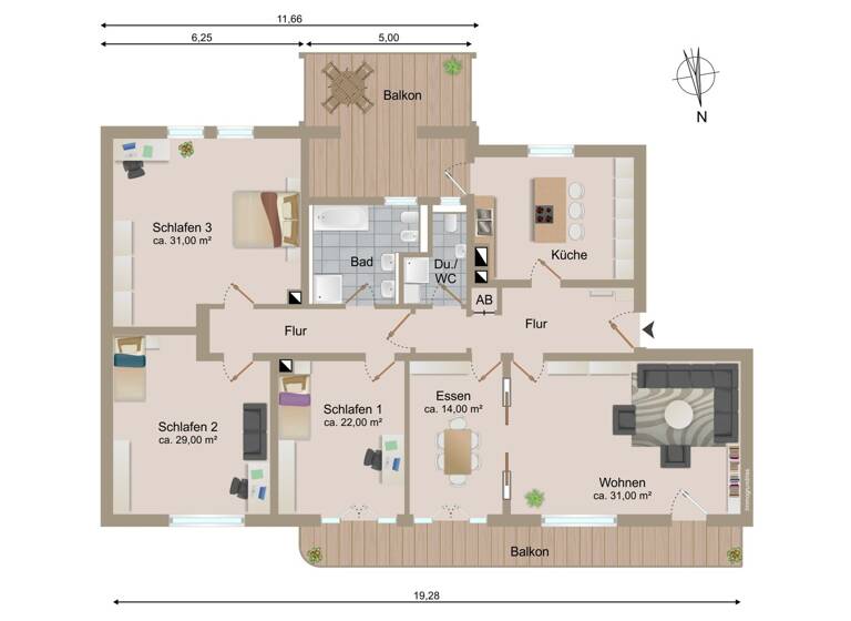 Wohnung zum Kauf 1.097.000 € 5 Zimmer 190 m²<br/>Wohnfläche 1.<br/>Geschoss Neuburg Freiburg im Breisgau 79104