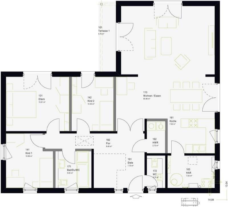 Bungalow zum Kauf als Kapitalanlage geeignet 475.000 € 136,7 m²<br/>Wohnfläche 620 m²<br/>Grundstück Maxau Irsee 87660