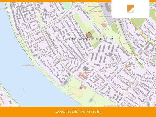 Grundstück zum Kauf 110.000 € 3.558 m² Grundstück Beuel Bonn / Beuel-Mitte 53225