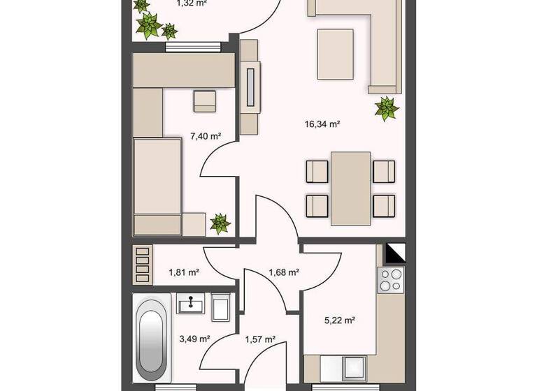 Wohnung zur Miete 433 € 2 Zimmer 38,9 m² 1. Geschoss frei ab 01.03.2026 August-Bebel-Straße 11 Dotzheim Wiesbaden 65199