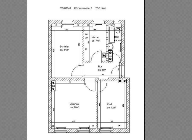 Wohnung zur Miete 385 € 3 Zimmer 59,4 m² 2. Geschoss Körnerstraße 9 Schönebeck Schönebeck (Elbe) 39218