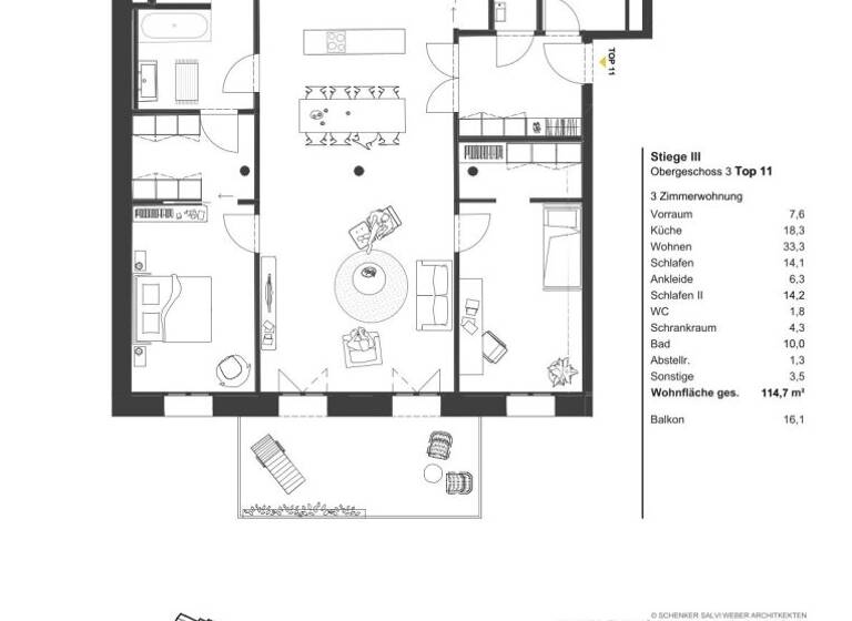 Wohnung zum Kauf - Erstbezug 1.122.430 € 3 Zimmer 114,7 m² Wien 1030