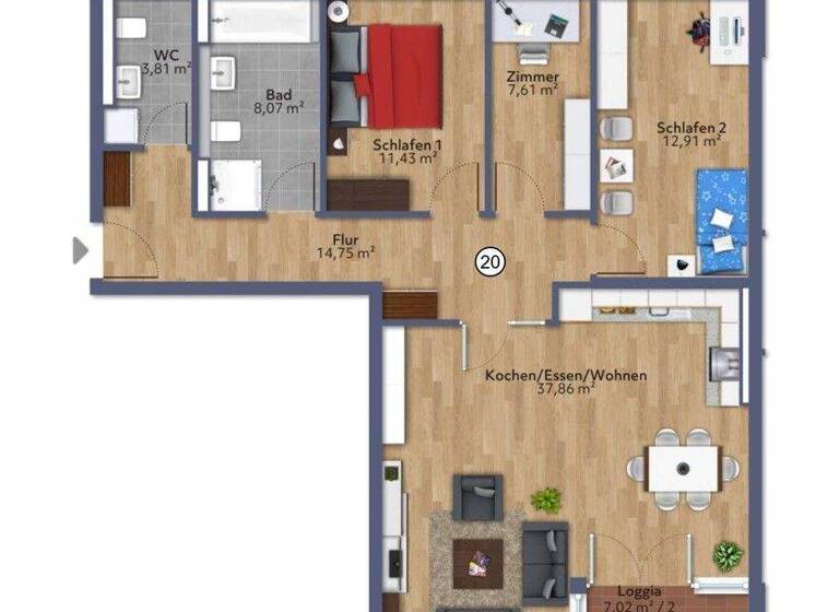 Wohnung zur Miete - Erstbezug 1.750 € 3,5 Zimmer 100 m² 1. Geschoss frei ab 01.06.2026 Steigenberg Penzberg 82377